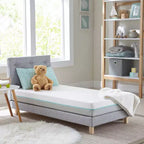 Colchón para cuna y cama infantil: Hipoalergénico, cubierta impermeable, espuma viscoelástica, lados firme/suave