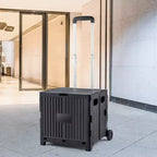 Carro utilitario plegable, capacidad de carga de 36 kg, mango telescópico y 2 ruedas