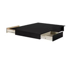 HomeStock 10.25 in.H Adjustable (Full to Queen) Size Black with Storage Beds made of Particle Board Bed Frame
