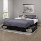 Base de cama tipo plataforma ajustable de 10.25" de tamaño completo a queen con cajones de almacenamiento, negra