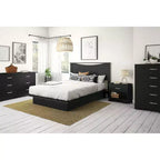 Base de cama tipo plataforma ajustable de 10.25" de tamaño completo a queen con cajones de almacenamiento, negra