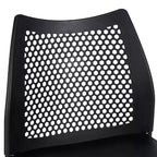 Taburete apilable con respaldo ventilado y base trineo con recubrimiento en polvo