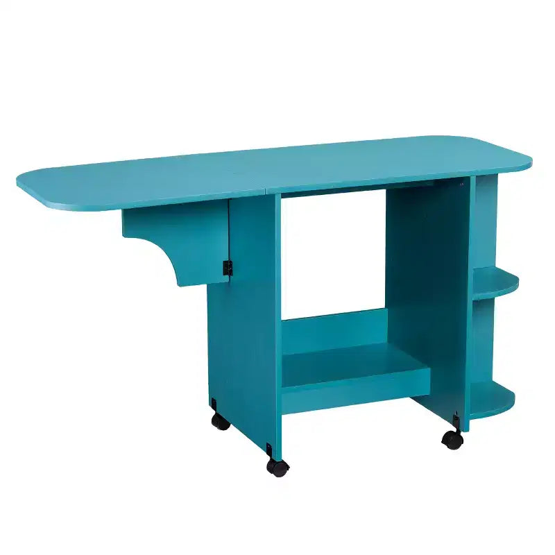 Mesa de Costura Rodante Expandible / Estación de Manualidades, Turquesa