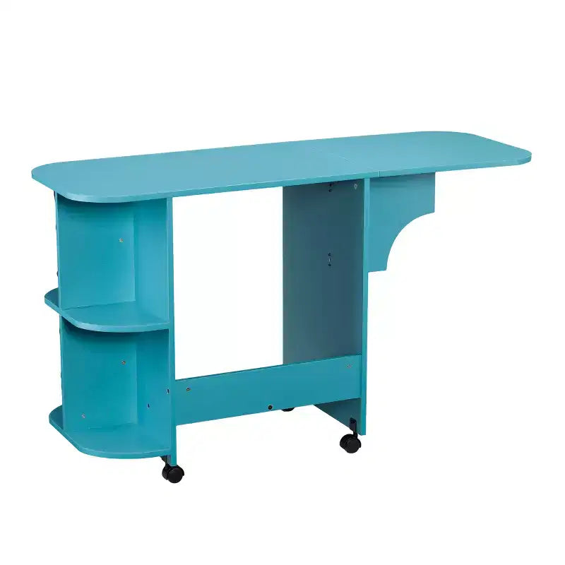 Mesa de Costura Rodante Expandible / Estación de Manualidades, Turquesa