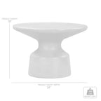 Mesa de Centro Redonda de Concreto Gris de 24", Base Pedestal, Capacidad de 250 lb