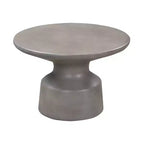 Mesa de Centro Redonda de Concreto Gris de 24", Base Pedestal, Capacidad de 250 lb