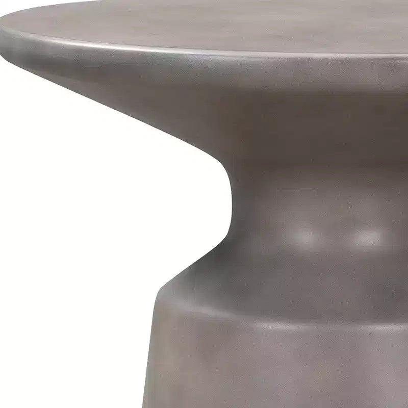 Mesa de Centro Redonda de Concreto Gris de 24", Base Pedestal, Capacidad de 250 lb
