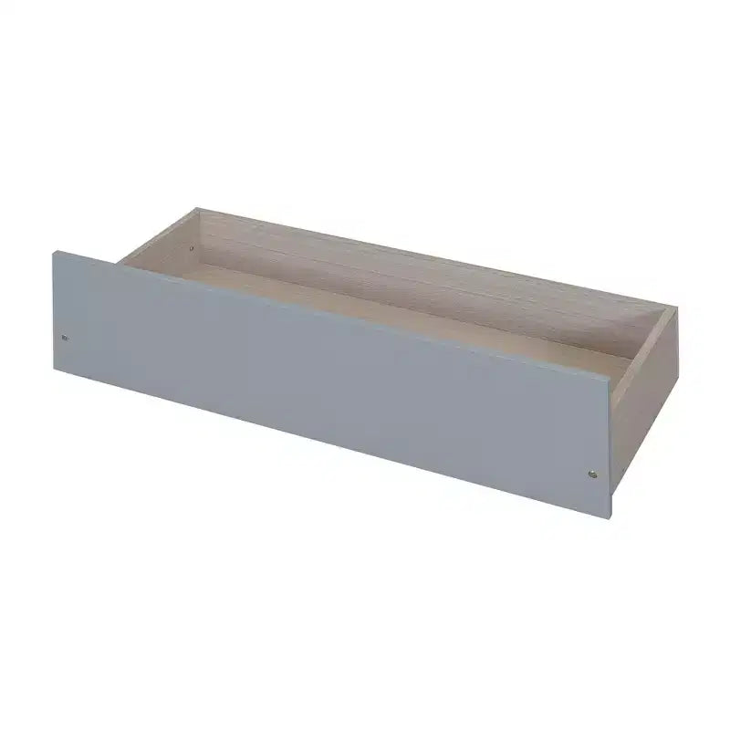 Cama de día individual de madera con dos cajones gris
