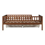 Cama de día individual de madera con dos cajones gris