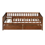 Cama de día individual de madera con dos cajones gris