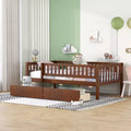 Cama de día individual de madera con dos cajones gris