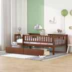 Cama de día individual de madera con dos cajones gris