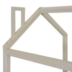 Cama de Casa de Terciopelo con Marco de Madera Tamaño Twin Beige