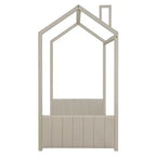 Cama de Casa de Terciopelo con Marco de Madera Tamaño Twin Beige