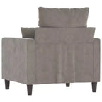 Sillón decorativo tapizado para sala de estar con reposabrazos, terciopelo gris claro, 23.6"