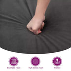 Sillón decorativo tapizado para sala de estar con reposabrazos, terciopelo gris claro, 23.6"