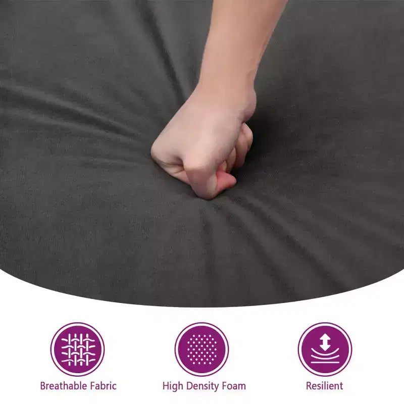 Sillón decorativo tapizado para sala de estar con reposabrazos, terciopelo gris claro, 23.6"