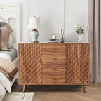 47.2 W Sideboard Buffets Cabinet with 4 Drawers, Buffets Cabinet with Storage, Wood Farmhouse, Buffet Cabinets with Storage 2 Door for Living Room