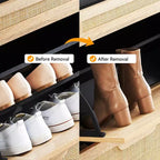 Zapatero con 2 puertas abatibles y cajones, organizador de zapatos de ratán natural con patas de metal y estante ajustable, independiente para recibidor