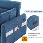 Sofá cama extraíble de 55.1" Biplaza con respaldo ajustable, bolsillos de almacenamiento y 2 almohadas suaves