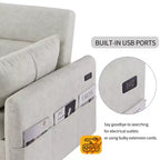 Sofá cama extraíble de 55.1" Biplaza con respaldo ajustable, bolsillos de almacenamiento y 2 almohadas suaves