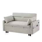 CLIHOME 55.1 Pull Out Sleeper Sofa Bed Loveseats Sofa Couch with Adjustable Backrest, Storage Pockets, 2 Soft Pillows