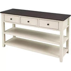 Console Table, Mid-Century Modern, Wood Legs, 3 Drawers & 2 Tier Open Shelf, for Entryway,, Hallway, Living Room