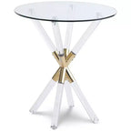 Meridian Furniture,Mercury Acrylic/Gold End Table