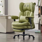 Big and Tall Office Chair with Footrest - Efomao High Back Executive Desk Chair with Wide Seat, Adjustable Armrests, Ergonomic Computer Chair, Green