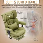 Sillón de oficina grande y alto con reposapiés, silla de escritorio ejecutiva de respaldo alto con asiento ancho y reposabrazos ajustables, verde