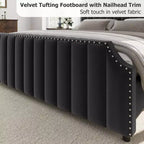 Base de cama tapizada con cabecero de 50.2 y diseño de canal vertical capitoné