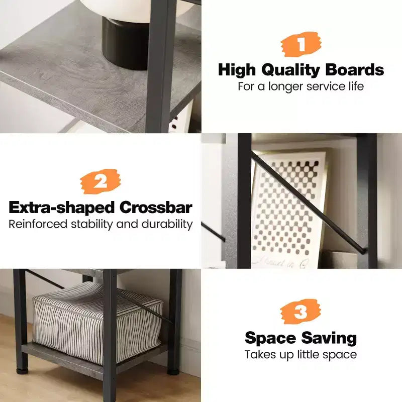 Estantería Estrecha de 6 Niveles, Estantería Alta y Delgada, Estante Esquinero Rústico, Industrial, para Dormitorio, Sala de Estar, Oficina