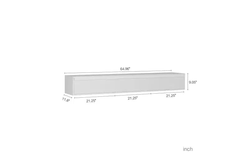 Mueble de TV flotante montado en la pared con toma de corriente, centro de entretenimiento moderno para TV de 65 pulgadas, estante de TV de alto brillo con luces LED para sala de estar, dormitorio