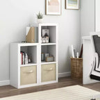 Estantería de 2 cubos con compartimento de almacenaje, librería moderna de madera abierta, blanca
