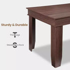 Mesa de comedor rústica para 6-8 personas, mesa de cocina rectangular de madera de 180 cm de ancho con estructura robusta y acabado de madera rústica para cenas, comedor