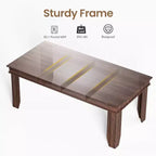 Mesa de comedor rústica para 6-8 personas, mesa de cocina rectangular de madera de 180 cm de ancho con estructura robusta y acabado de madera rústica para cenas, comedor