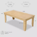 Mesa de comedor rústica para 6-8 personas, mesa de cocina rectangular de madera de 180 cm de ancho con estructura robusta y acabado de madera rústica para cenas, comedor