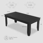 Mesa de comedor rústica para 6-8 personas, mesa de cocina rectangular de madera de 180 cm de ancho con estructura robusta y acabado de madera rústica para cenas, comedor