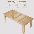 Mesa de comedor rústica para 6-8 personas, mesa de cocina rectangular de madera de 180 cm de ancho con estructura robusta y acabado de madera rústica para cenas, comedor