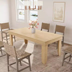 Mesa de comedor rústica para 6-8 personas, mesa de cocina rectangular de madera de 180 cm de ancho con estructura robusta y acabado de madera rústica para cenas, comedor