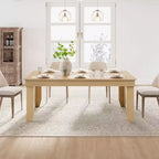 Mesa de comedor rústica para 6-8 personas, mesa de cocina rectangular de madera de 180 cm de ancho con estructura robusta y acabado de madera rústica para cenas, comedor