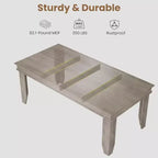 Mesa de comedor rústica para 6-8 personas, mesa de cocina rectangular de madera de 180 cm de ancho con estructura robusta y acabado de madera rústica para cenas, comedor