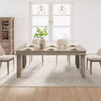 Mesa de comedor rústica para 6-8 personas, mesa de cocina rectangular de madera de 180 cm de ancho con estructura robusta y acabado de madera rústica para cenas, comedor