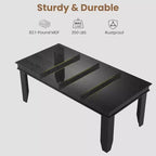 Mesa de comedor rústica para 6-8 personas, mesa de cocina rectangular de madera de 180 cm de ancho con estructura robusta y acabado de madera rústica para cenas, comedor
