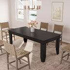 Mesa de comedor rústica para 6-8 personas, mesa de cocina rectangular de madera de 180 cm de ancho con estructura robusta y acabado de madera rústica para cenas, comedor