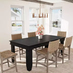 Mesa de comedor rústica para 6-8 personas, mesa de cocina rectangular de madera de 180 cm de ancho con estructura robusta y acabado de madera rústica para cenas, comedor