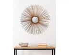 Espejo de pared Sun Burst, 103,9 x 103,9 cm, marco de hierro, acabado en cobre