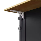 Isla de cocina de 48" con tablero abatible, toma de corriente, estante de almacenamiento interno, 2 cajones, carro con ruedas con 5 ruedas y 5 estantes laterales abiertos