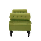 Banco tapizado moderno de terciopelo con capitoné y 2 almohadas desmontables, 152 cm de ancho