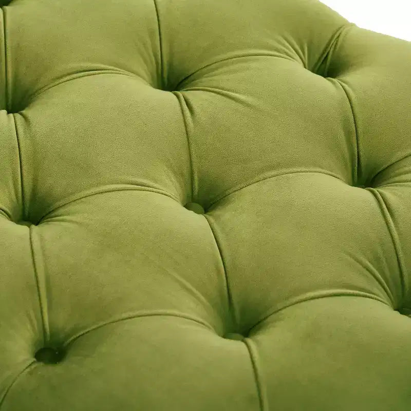 Banco tapizado moderno de terciopelo con capitoné y 2 almohadas desmontables, 152 cm de ancho